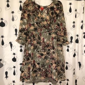 Sheer flower dress with slip underneath